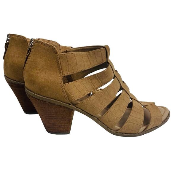 Dr. Scholl's Chaser Caged Stacked Heel Microfiber Open Toe Sandals Size 10M - Picture 4 of 9